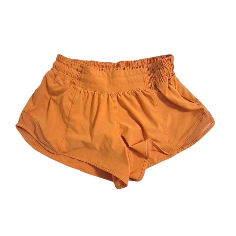 Lululemon Hotty Hot Low-Rise Lined Short 2.5” inseam Size 4 Orange Rum Gym